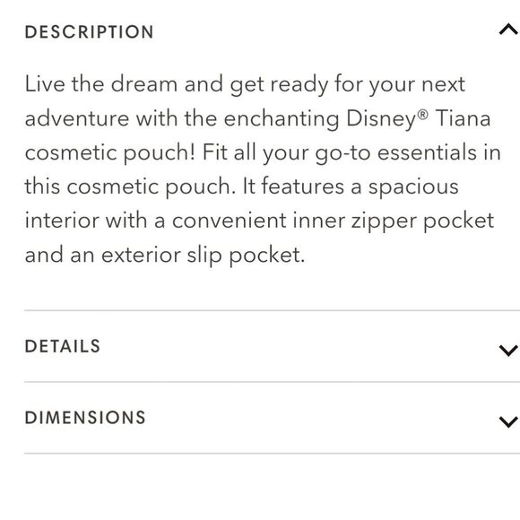 Impressions X Disney Princess Tiana Cosmetic Pouch - Picture 4 of 9